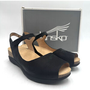 Dansko MARCY MILLED NUBUCK Women's NEW Dress Sandal Black EU Size 40 Regular